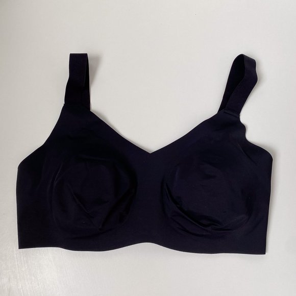 Knix Padded V-Neck Wireless Wide Strap Black Bra Size 6+ - Picture 5 of 9